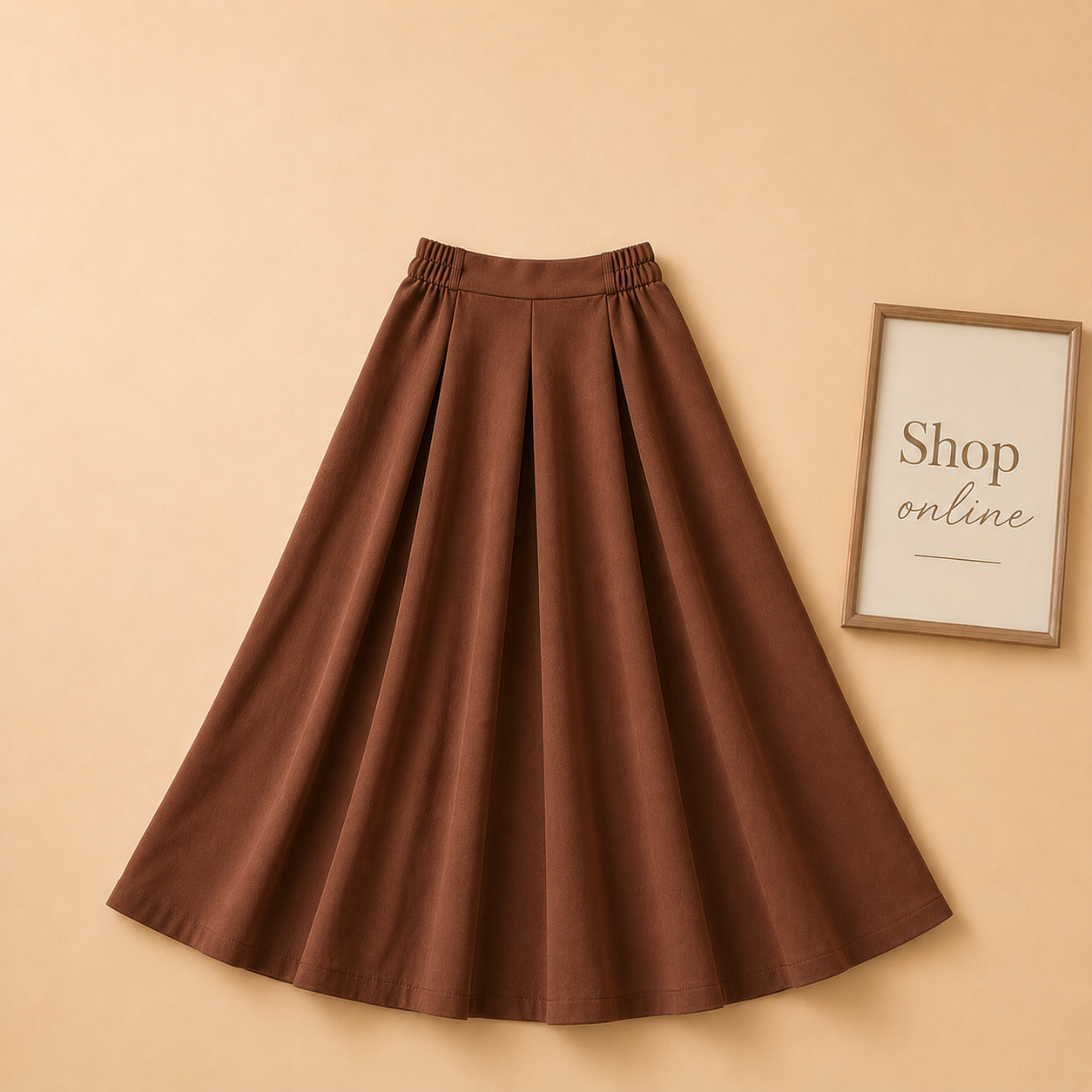 BROWN TWILL SKIRT