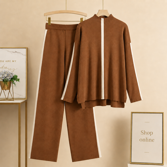 BROWN STRAIGHT LINE TRACKSUIT