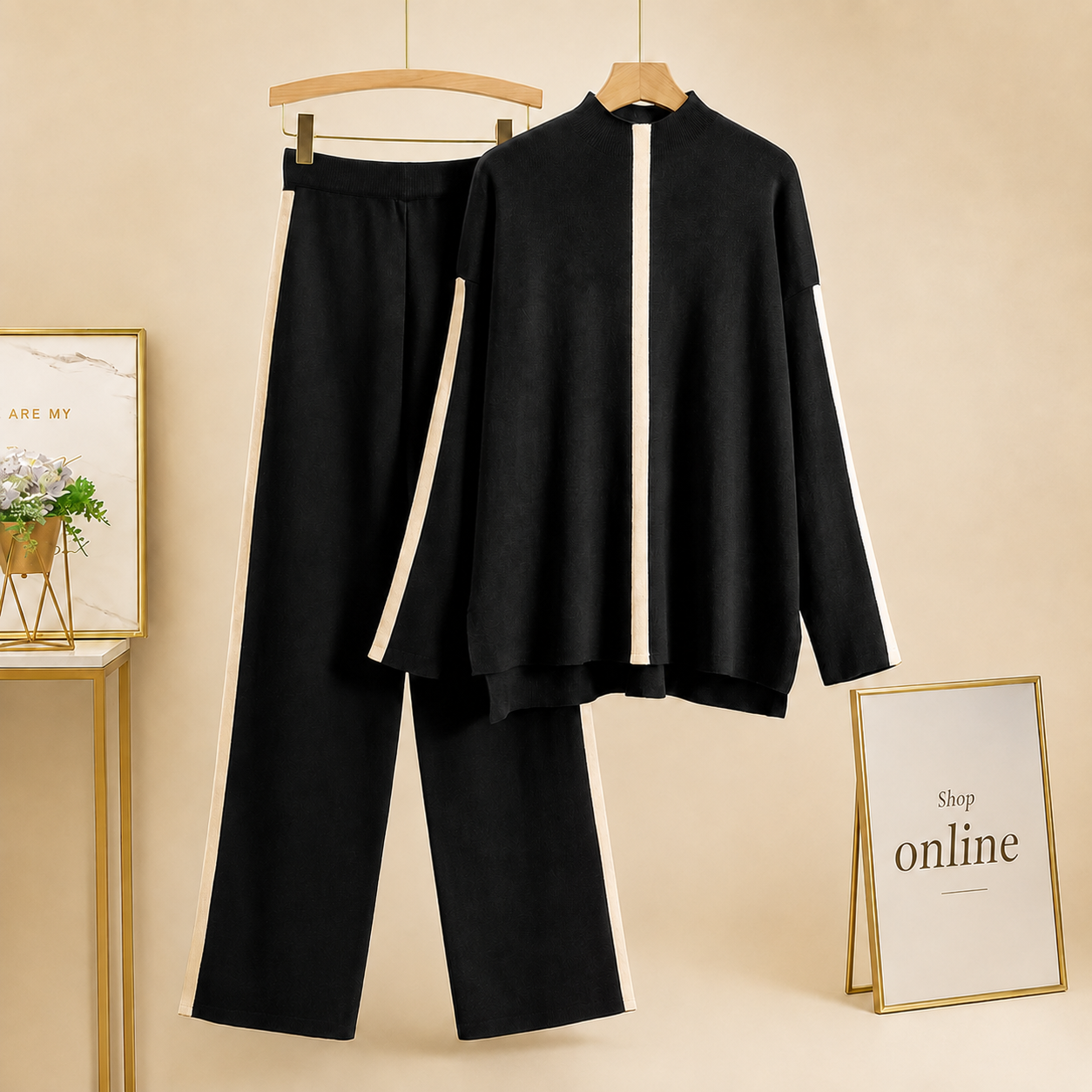BLACK STRAIGHT LINE TRACKSUIT