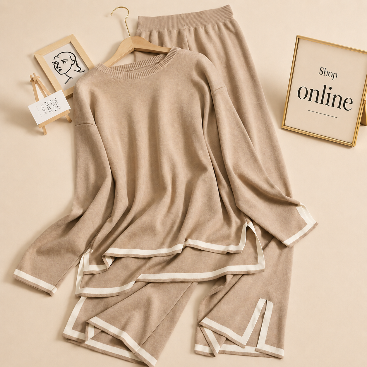 BEIGE LINING TRACKSUIT
