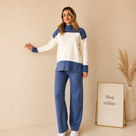 RIB KNIT PANEL CO ORD SET