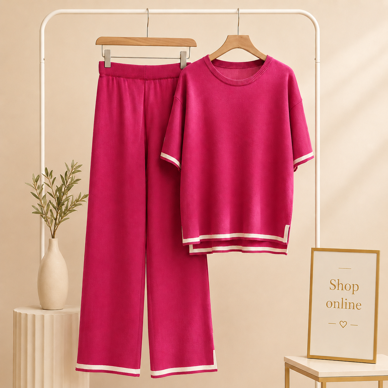 SHOCKING PINK SUMMER LINING TRACKSUIT