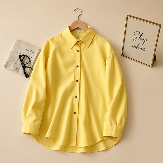 LIME YELLOW BUTTON SHIRT