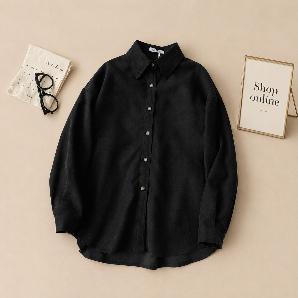 BLACK BUTTON DOWN SHIRT