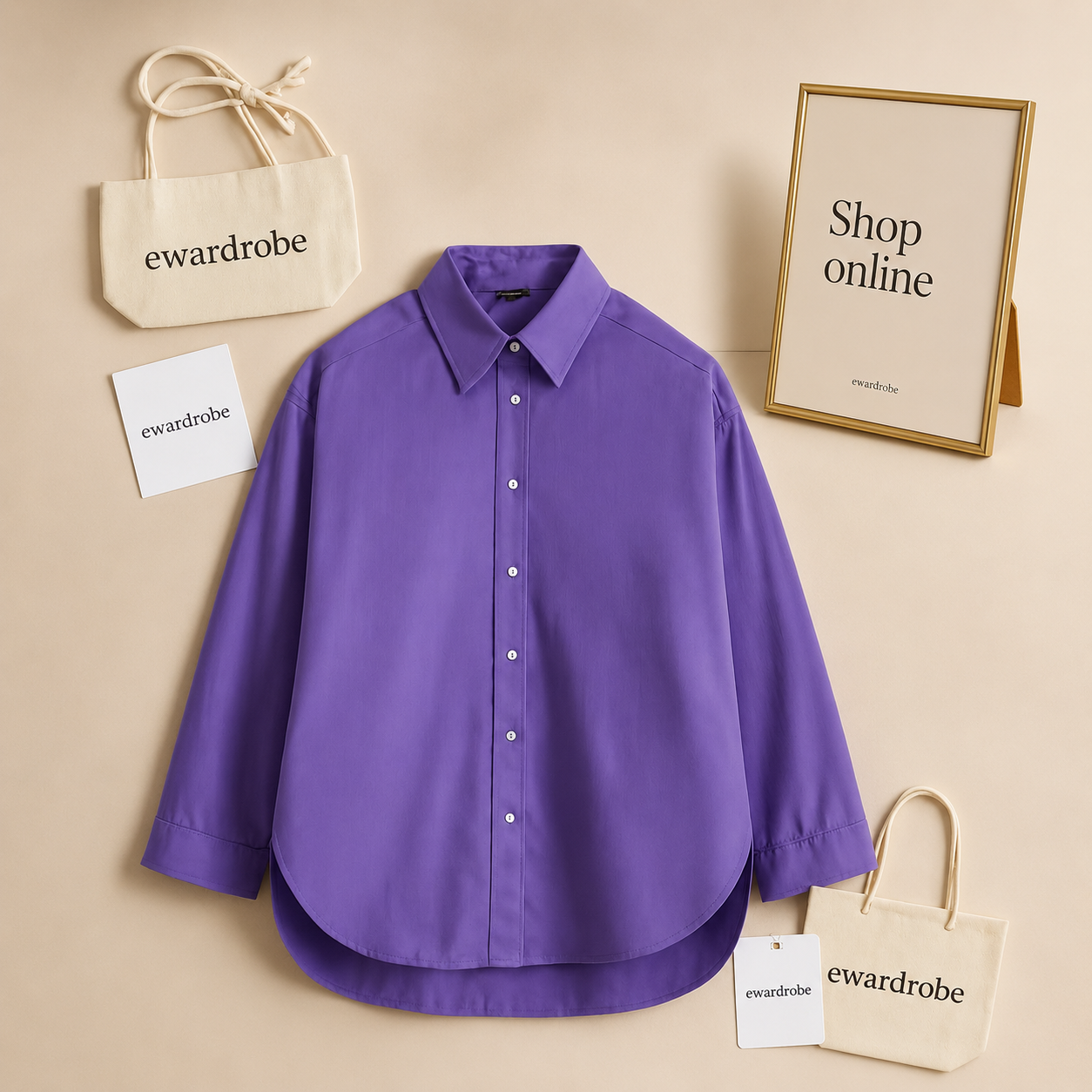 PURPLE BUTTON DOWN SHIRT