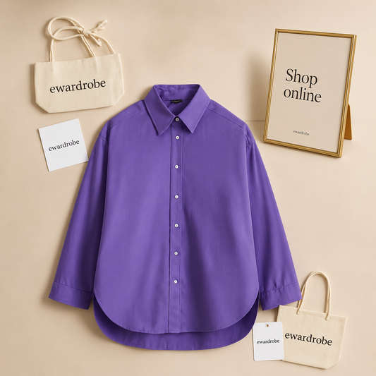 PURPLE BUTTON DOWN SHIRT
