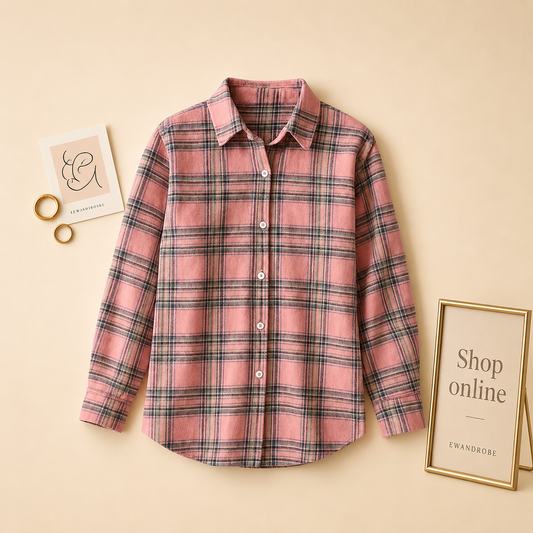 PINK BLACK CHECK SHIRT
