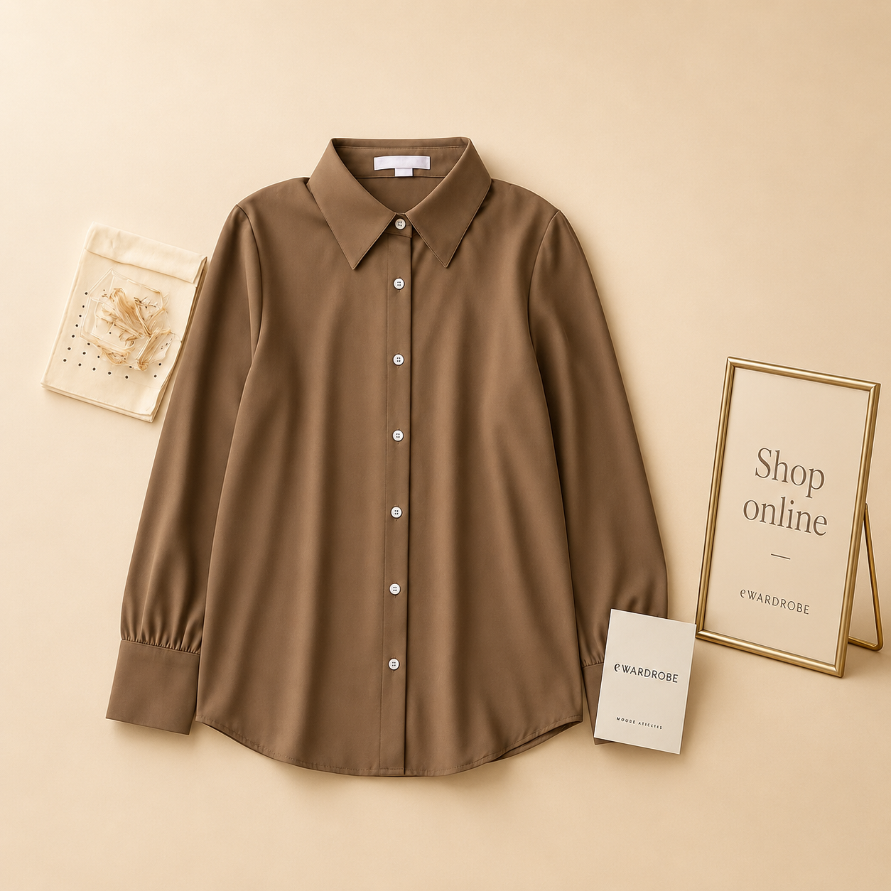 BROWN BUTTON DOWN SHIRT