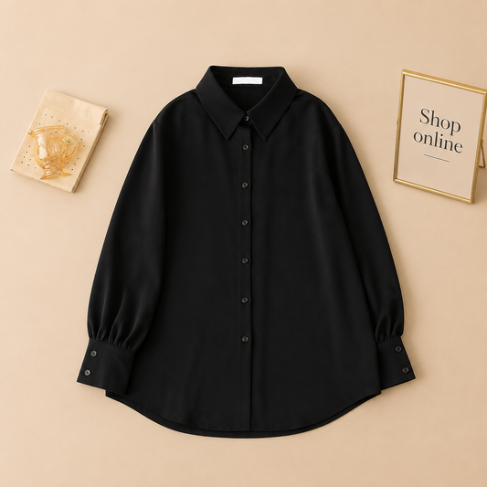 BLACK BUTTON DOWN SHIRT