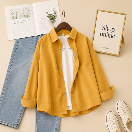MUSTARD BUTTON SHIRT