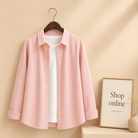 PINK BUTTON DOWN SHIRT WITH INNER