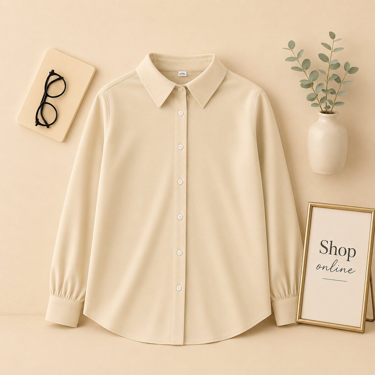 CREAM BUTTON DOWN SHIRT