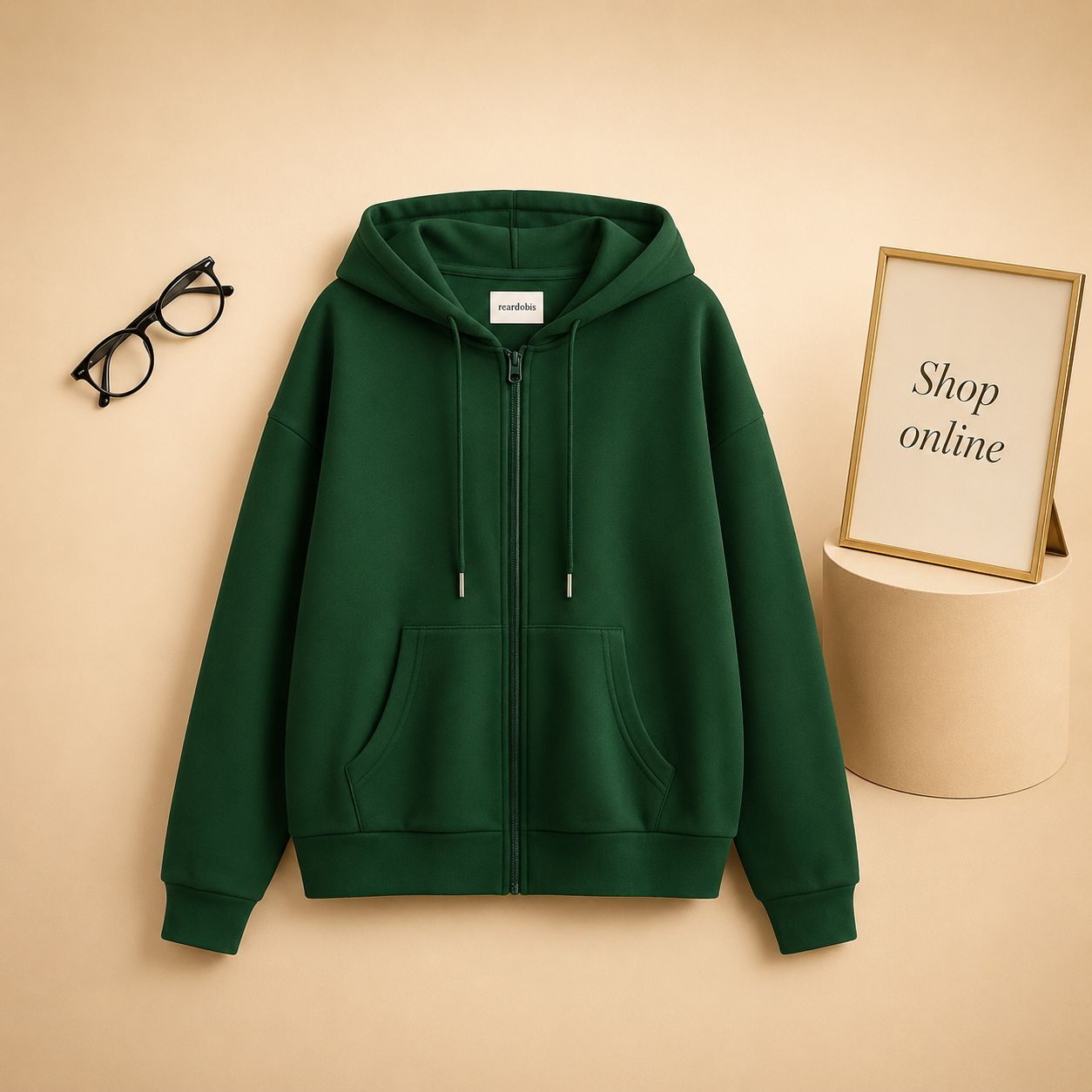 BOTTLE GREEN ZIPPER
