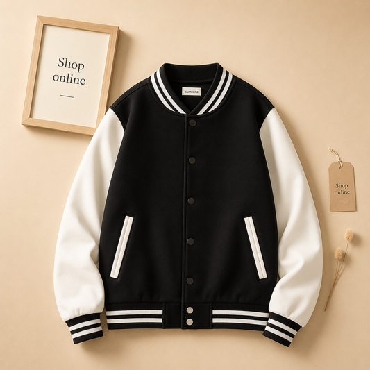BLACK BASEBALL JACKET