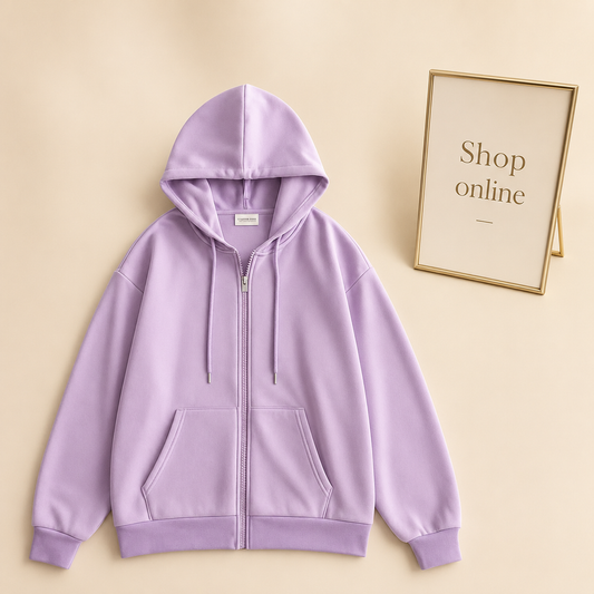 LILAC ZIPPER HOODIE