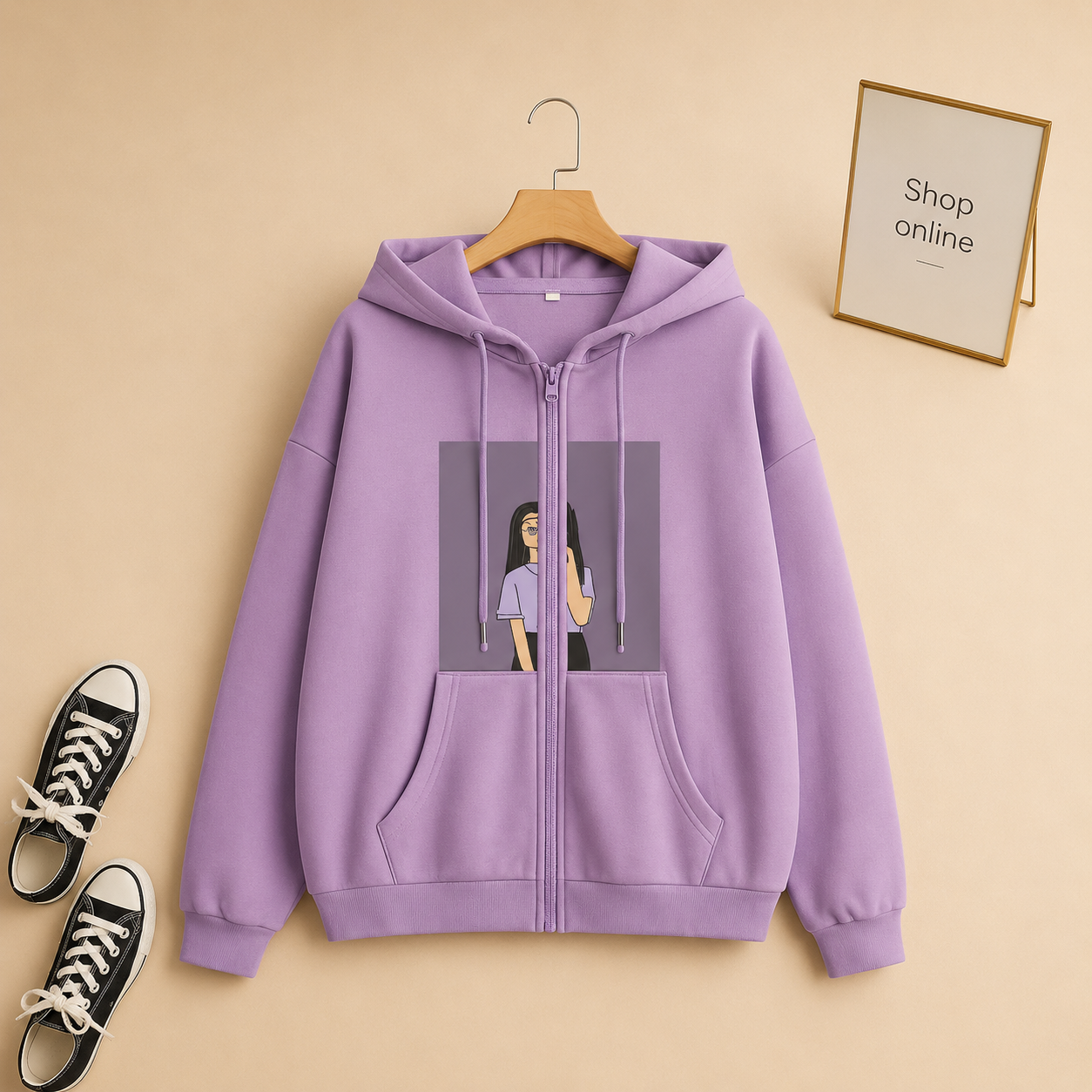 PURPLE BACKGROUND LILAC ZIPPER