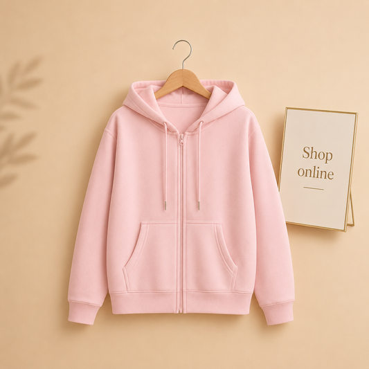 LIGHT BABY PINK ZIPPER