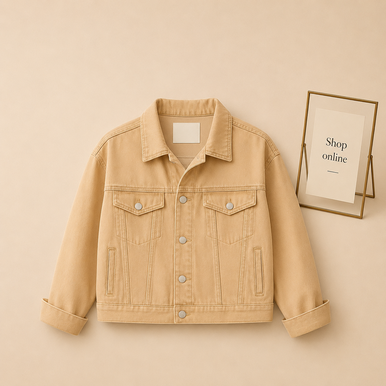 BEIGE DENIM JACKET
