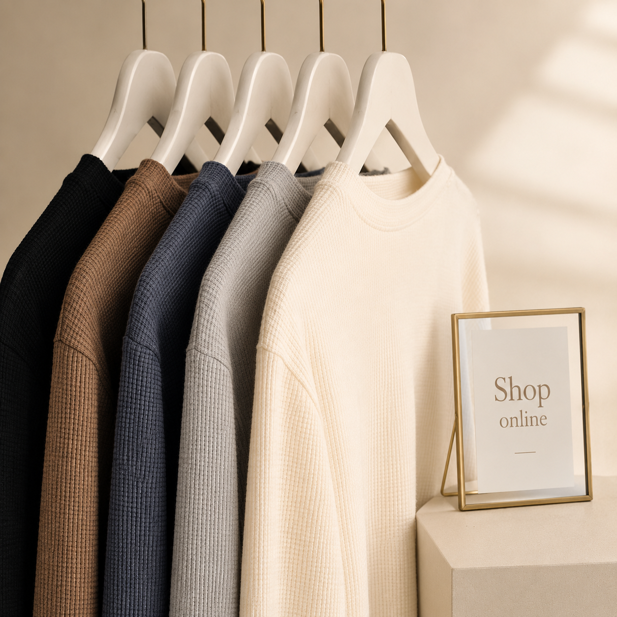 WAFFLE KNIT SWEATSHIRT