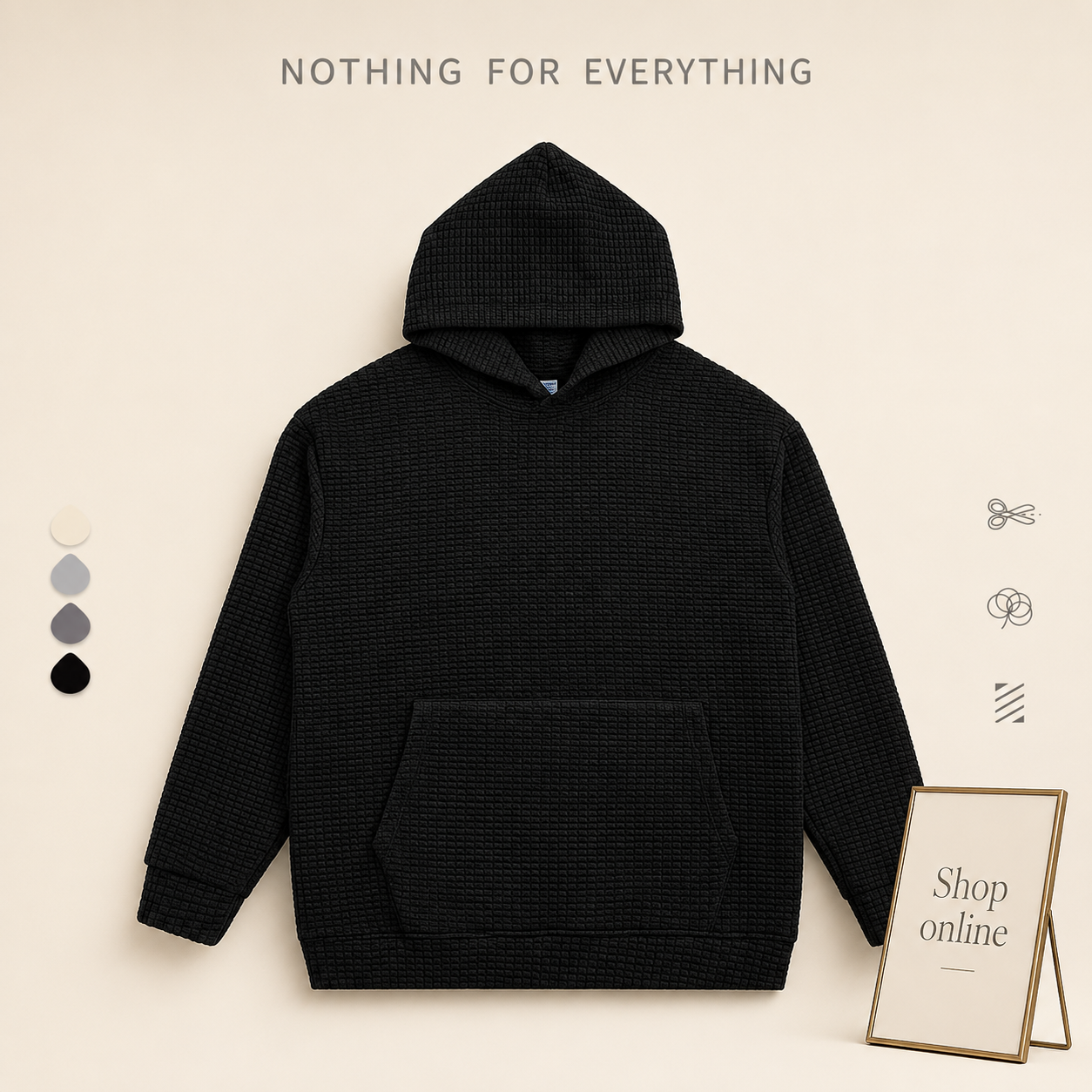 WAFFLE KNIT HOODIE