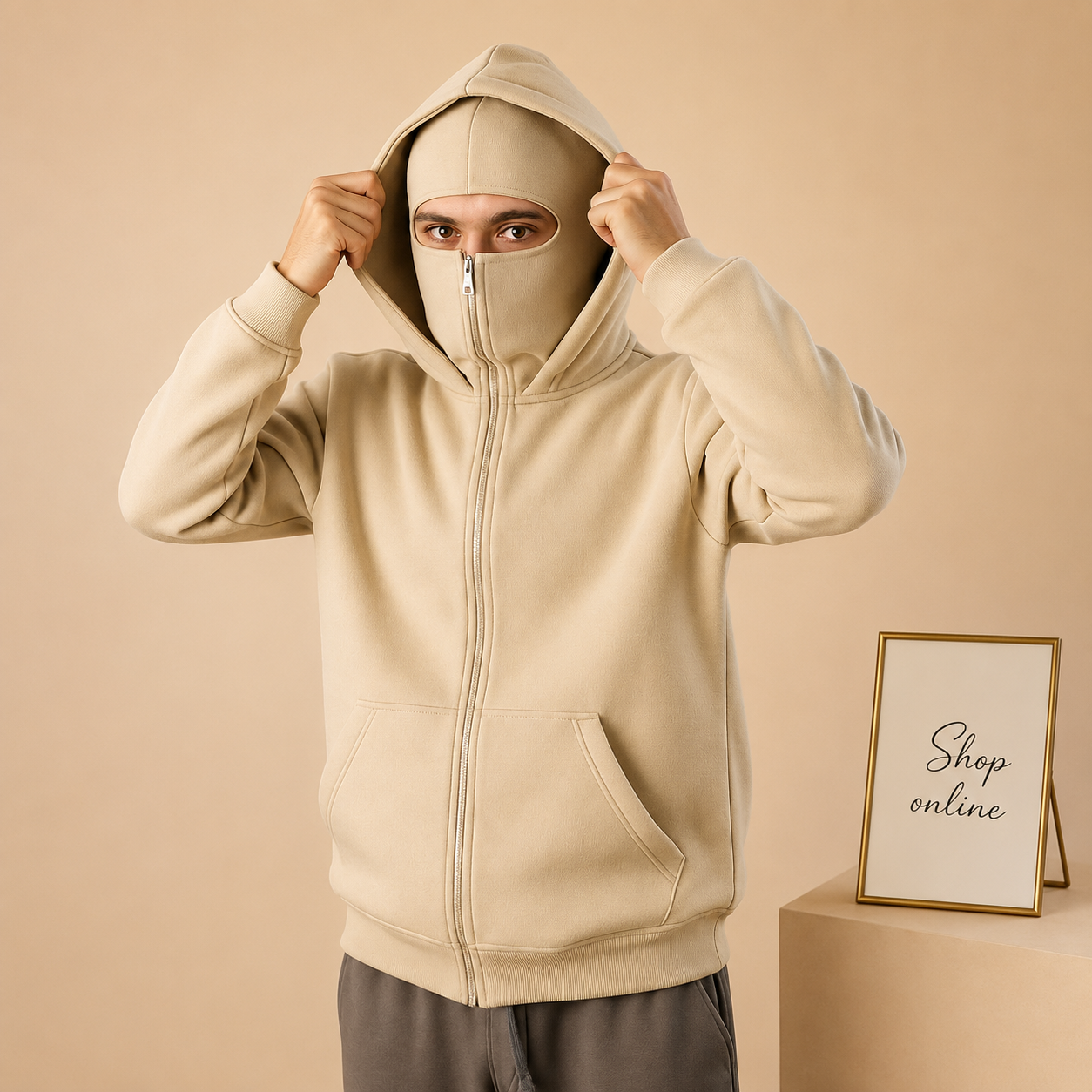 NINJA BEIGE HOODIE
