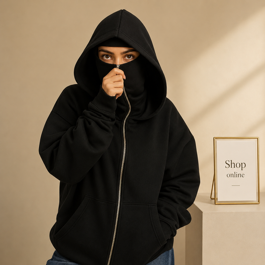 BLACK NINJA HOODIE-WOMEN