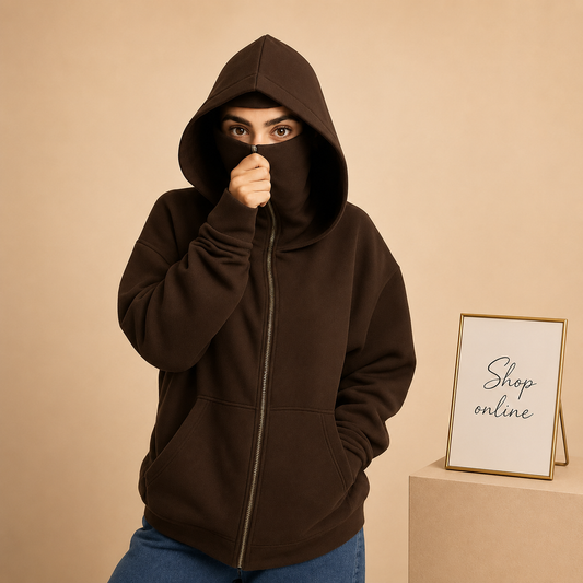 BROWN NINJA HOODIE-WOMEN