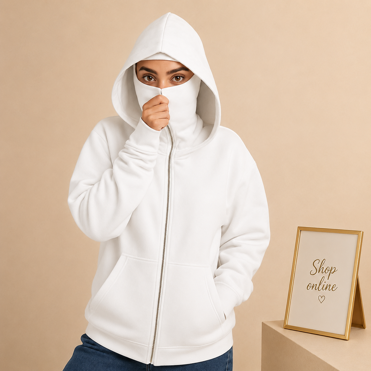 WHITE NINJA HOODIE-WOMEN