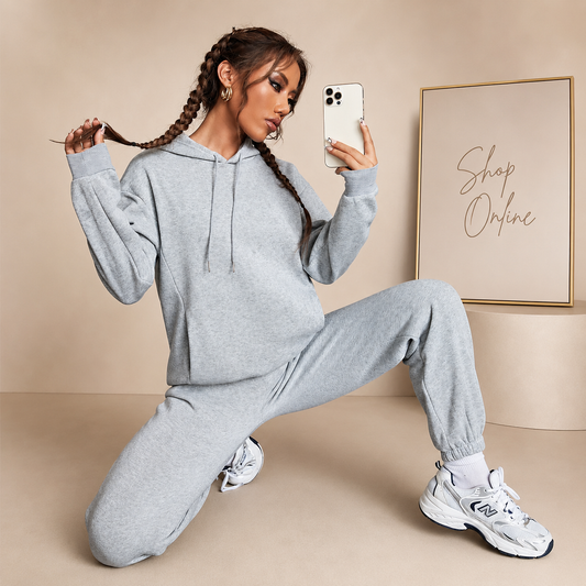 BASIC GREY HOOD TRACKSUIT