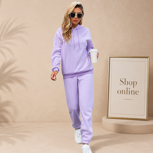 BASIC PURPLE HOOD TRACKSUIT