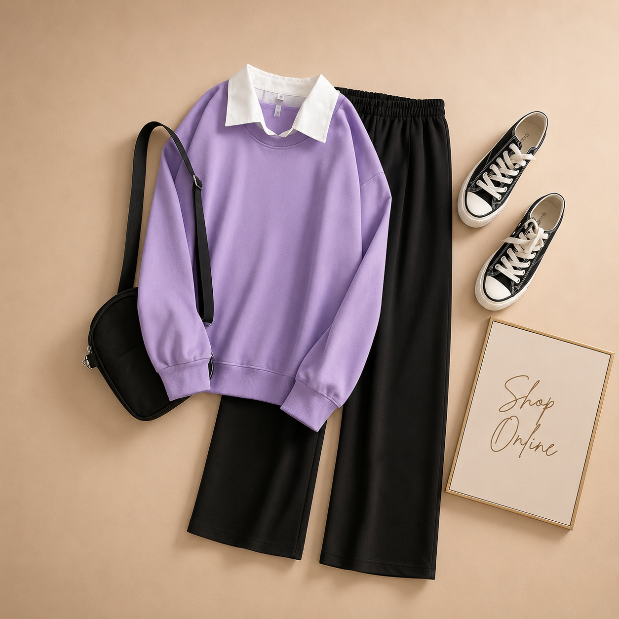 LILAC SWEATSHIRT WITH FLAPPER TROUSER