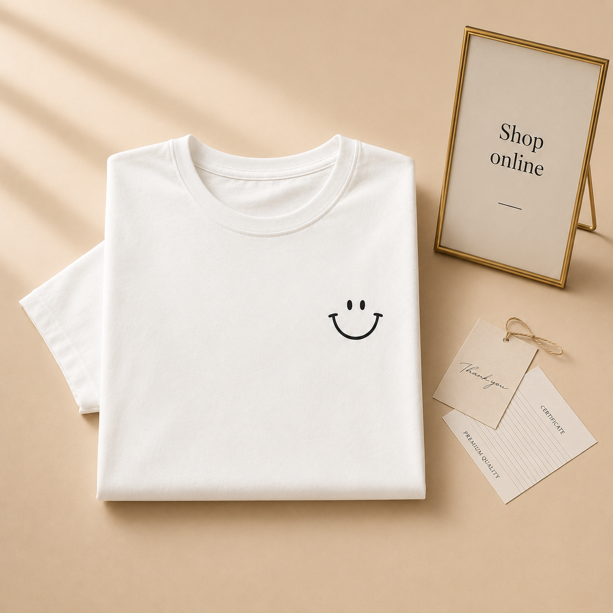 WHITE TSHIRT SMILEY POCKET