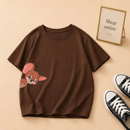 DARK BROWN TSHIRT PEEPING JERRY