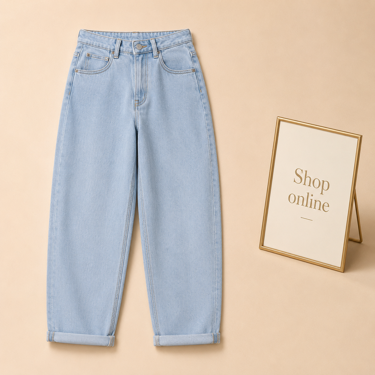 ICE BLUE MOM JEANS HIGH WAISTED