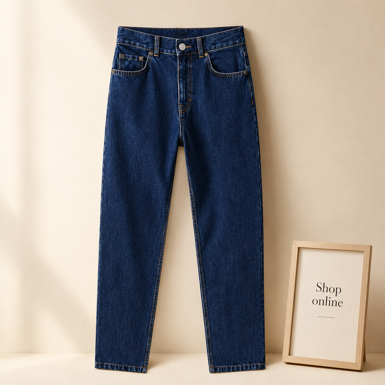 MID BLUE STRAIGHT JEANS