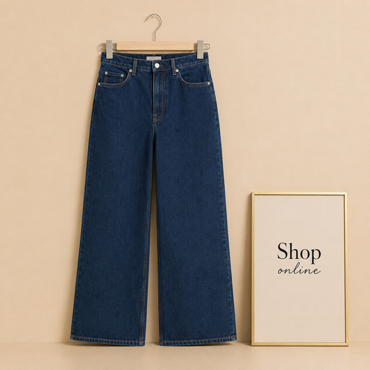 DARK BLUE WIDE LEG JEANS