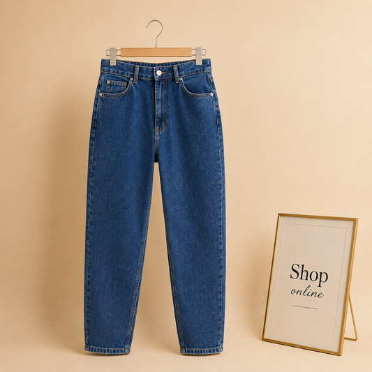 MID BLUE MOM JEANS
