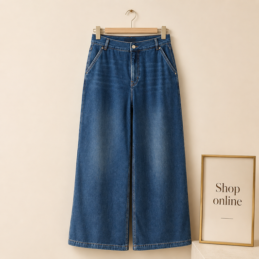 RUST BLUE WIDE LEG JEANS