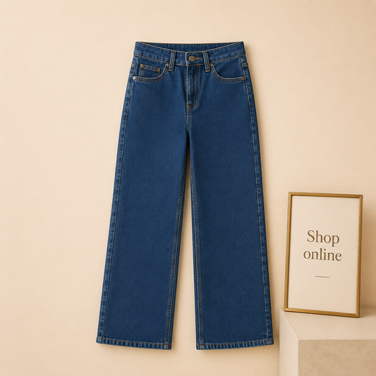 RUSTY MID BLUE WIDE LEG JEANS