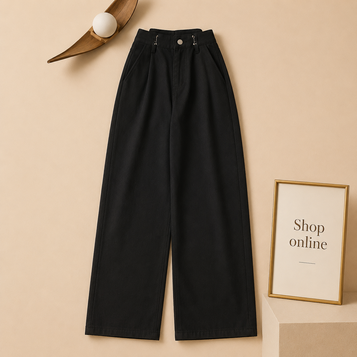 BLACK WIDE LEG JEANS