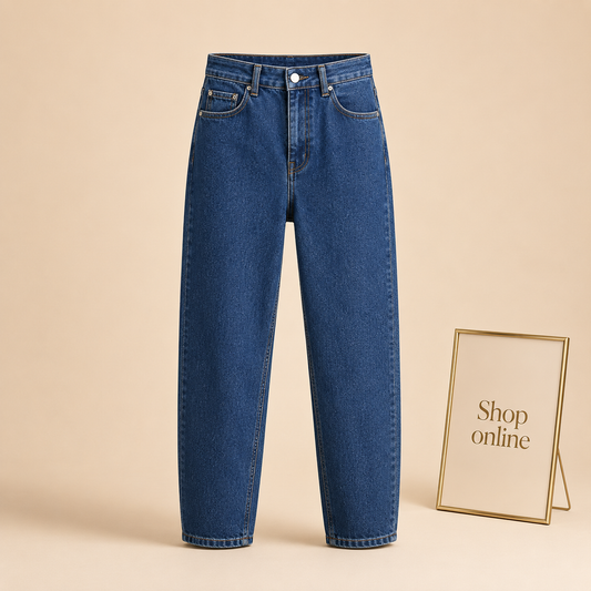 MID BLUE MOM JEANS