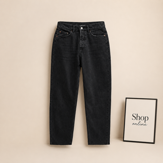 BLACK MOM JEANS