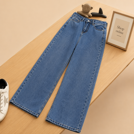 MIDISH BLUE WIDE LEG JEANS