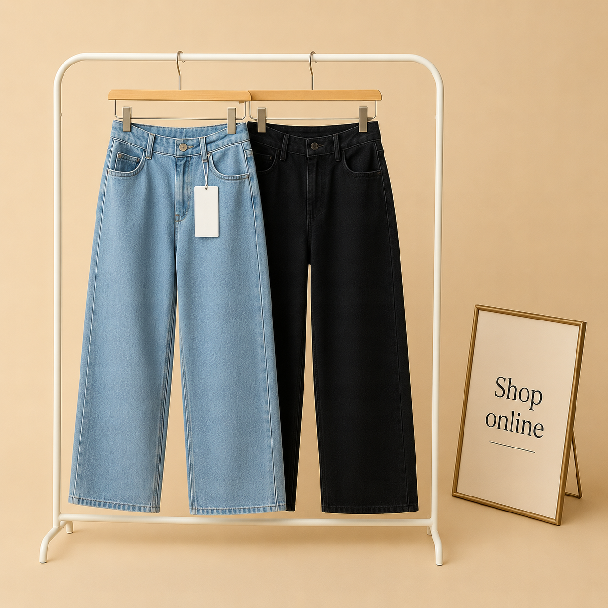 PACK OF 2 WIDE LEG JEANS ( SKY BLUE AND BLACK )