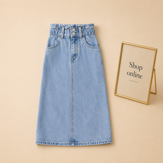 Sky Blue Denim Skirt