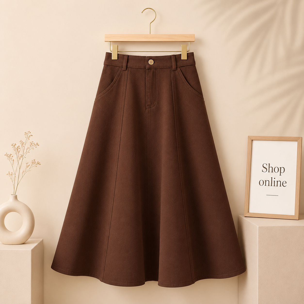 BROWN TWILL SKIRT