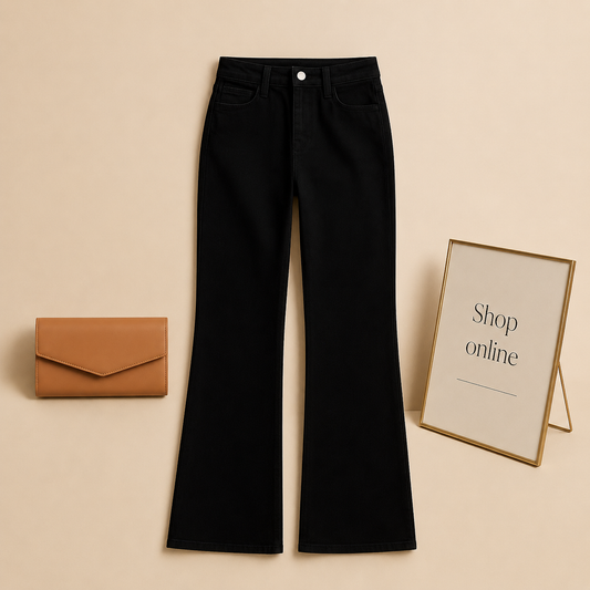 BLACK BELL BOTTOM JEANS