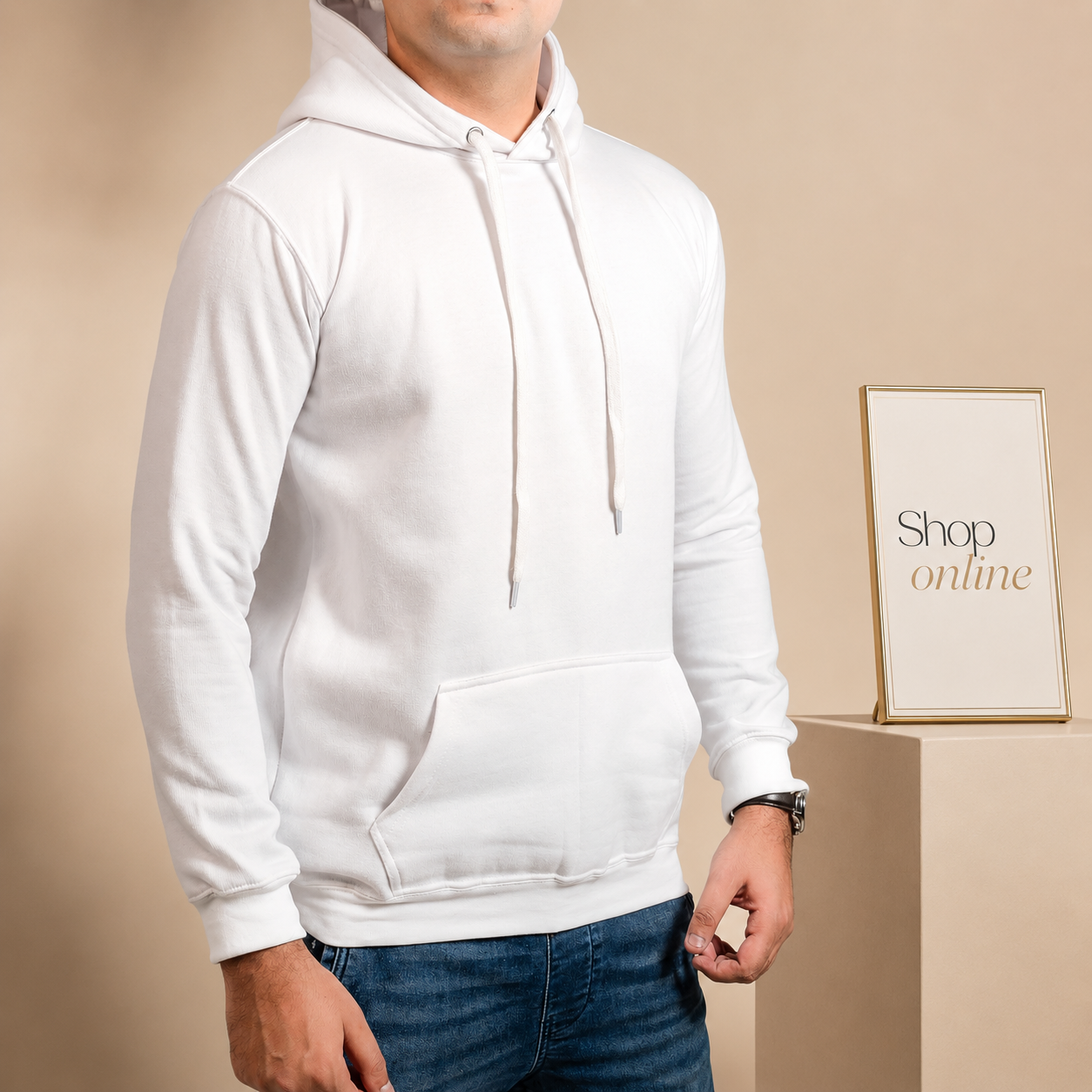 Basic White Hoodie // Men