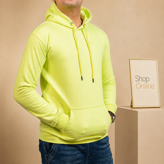 Basic Neon Green Hoodie // Men