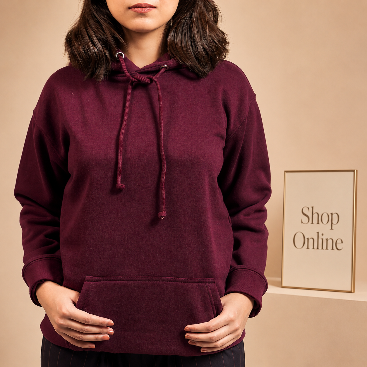 Basic Burgundy Hoodie // Women